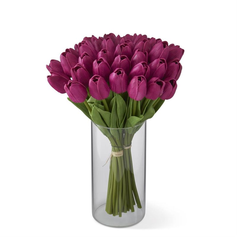13&quot; Fuchsia Real Touch Mini Tulip Bundle