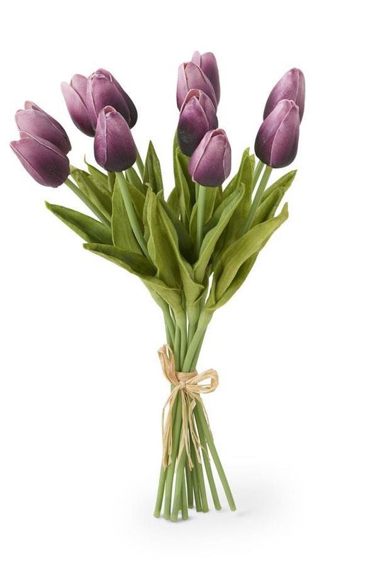 13&quot; Purple Real Touch Mini Tulip Bundle