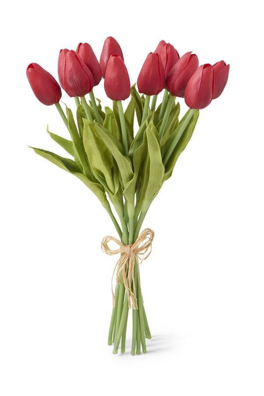 13&quot; Red Real Touch Mini Tulip Bundle