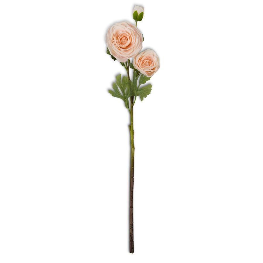 25&quot; Peach Real Touch Triple Bloom Ranunculus Stem
