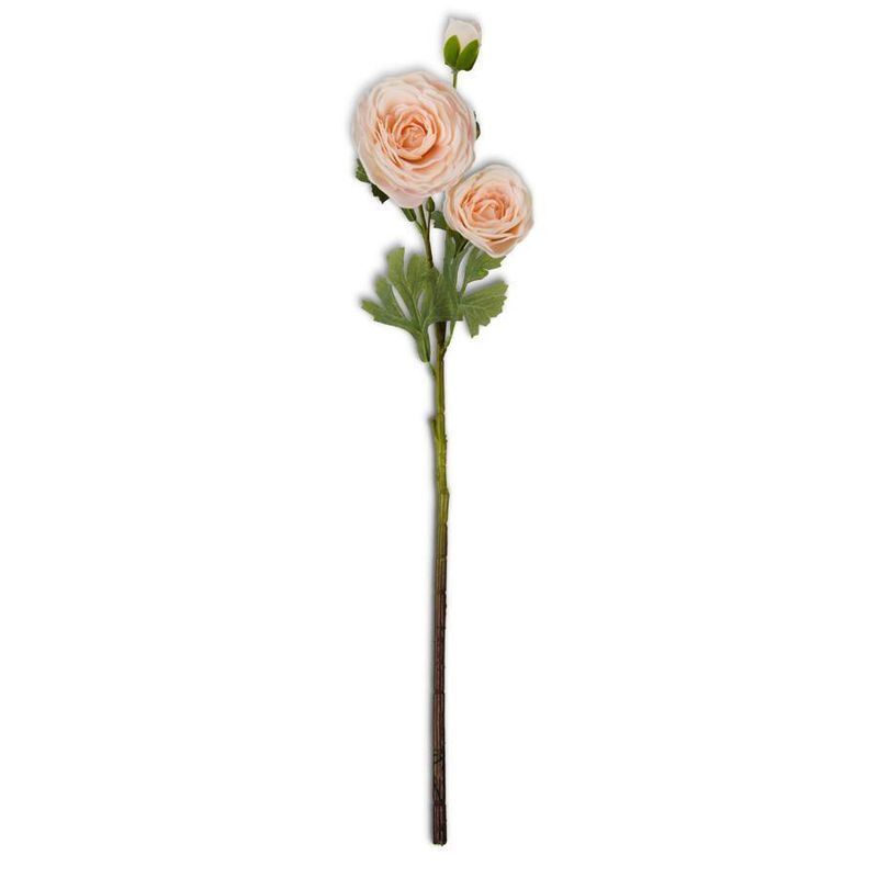 25&quot; Peach Real Touch Triple Bloom Ranunculus Stem