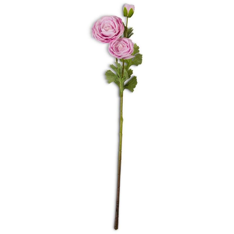 25&quot; Pink Real Touch Triple Bloom Ranunculus Stem