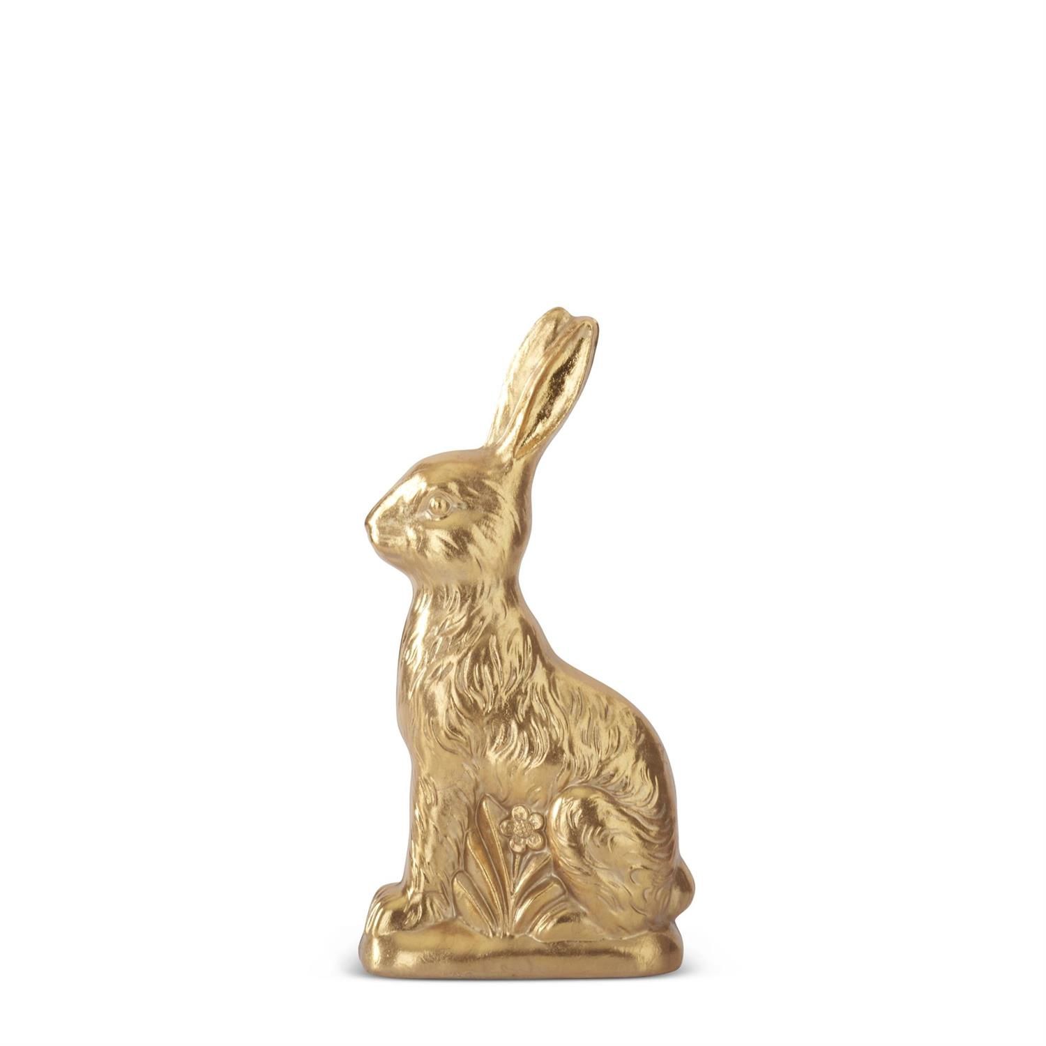 14&quot; Resin Gold Foil Resin Easter Bunny