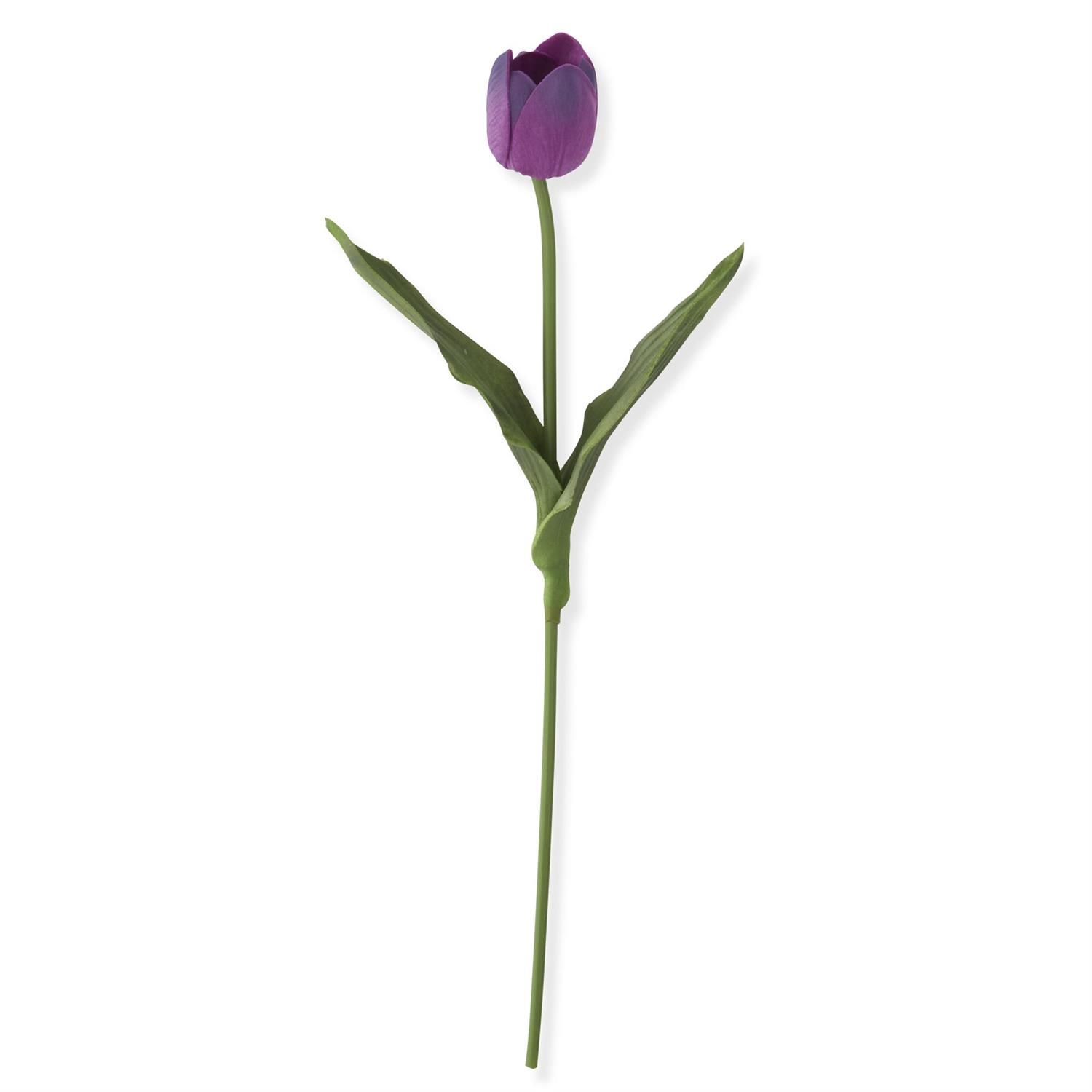 18.5&quot; Purple Real Touch Tulip Stem