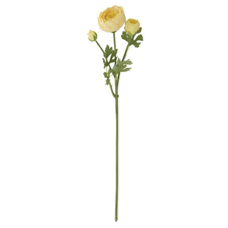 21&quot; Yellow Real Touch 3 Head Ranunculus Stem