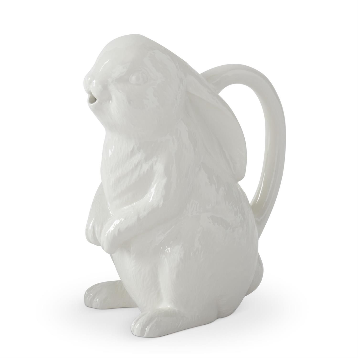 9.75&quot; White Ceramic Easter Bunny Pitcher