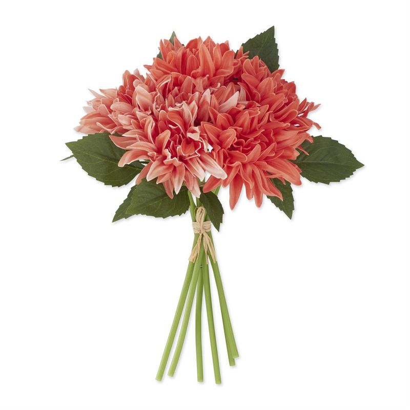 12&quot; Orange Coral Real Touch Dahlia Bundle