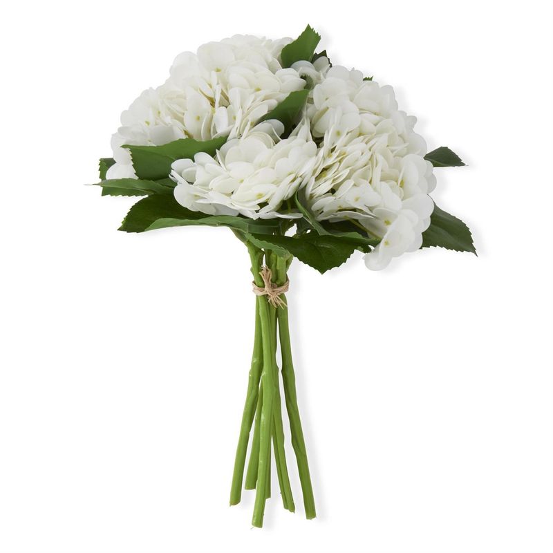 13&quot; White Real Touch Hydrangea Bundle