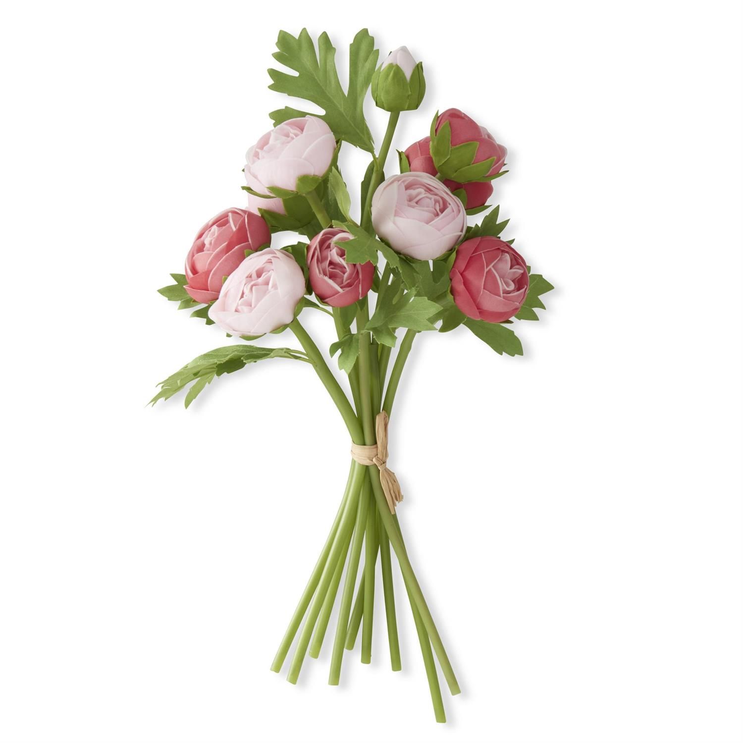 15&quot; Pink Rose Real Touch Ranunculus Bundle