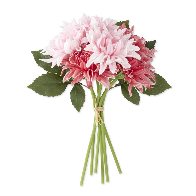 12&quot; Pink Rose Real Touch Dahlia Bundle
