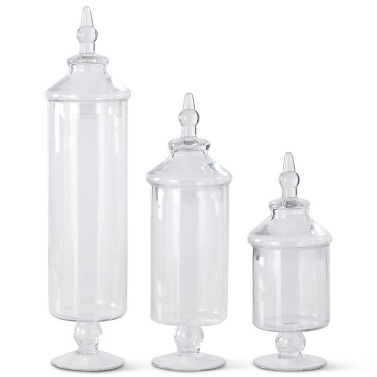 Clear Glass Cylinder Apothecary Jars