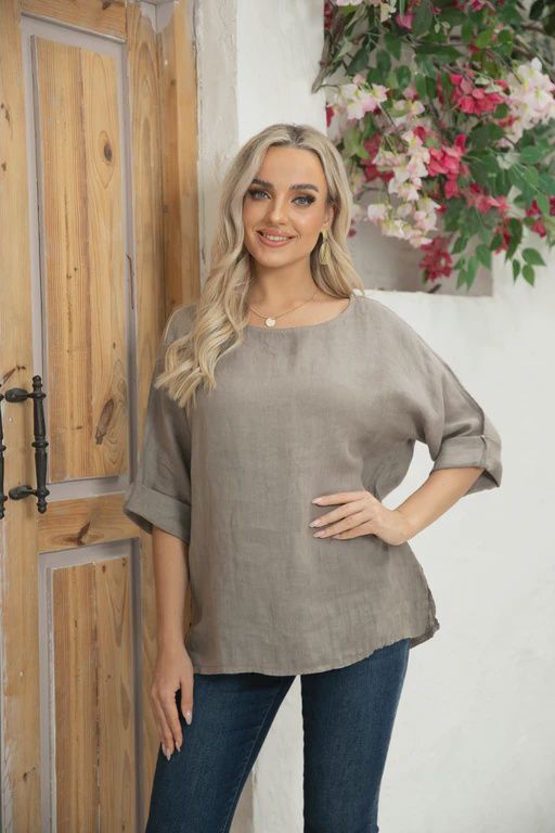 Martina&#39;s Linen Top, Size: S/M, Colour: Fango