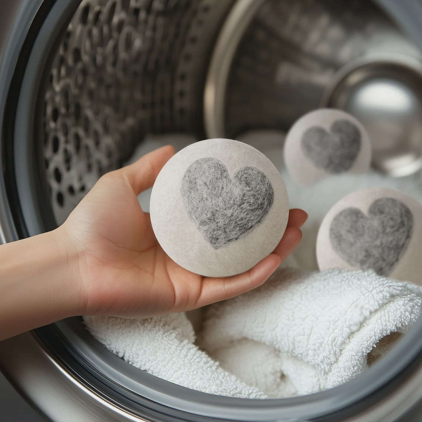 MODWOOL™ Heart Design 3PC  3&quot; Dryer Balls