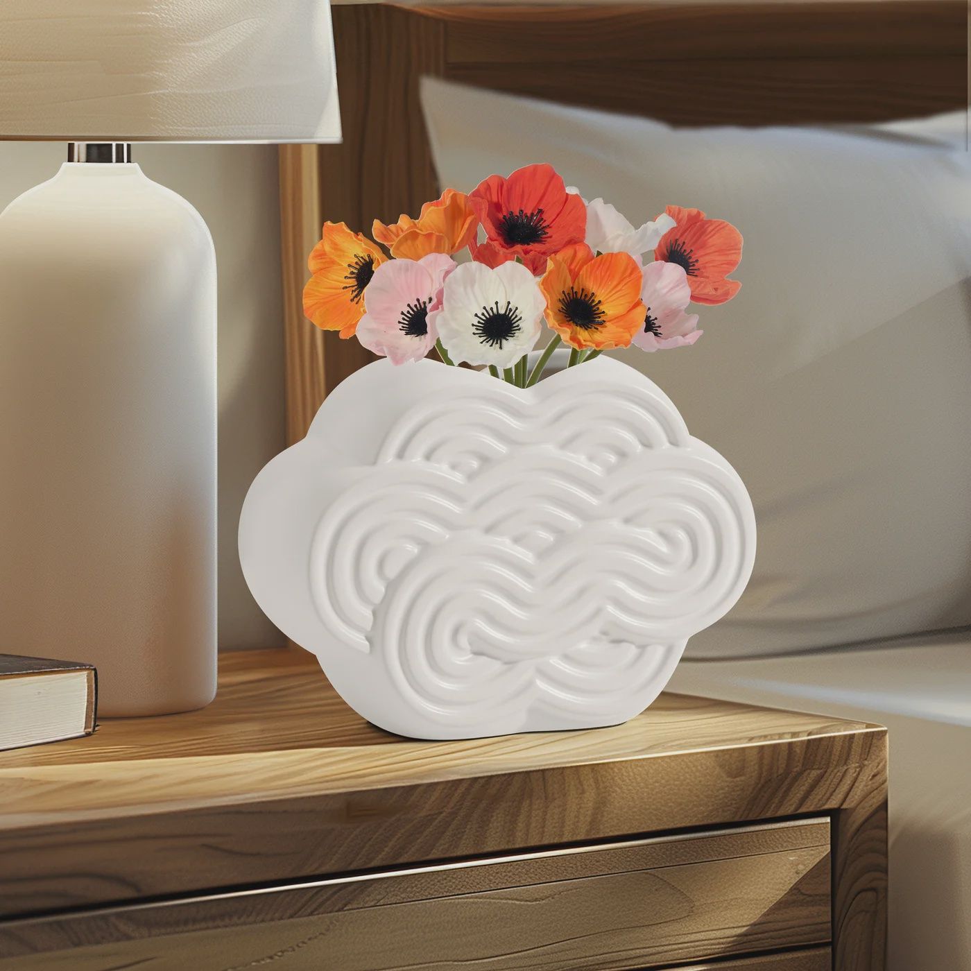 Cloud Matte White 6h&quot; Ceramic Vase