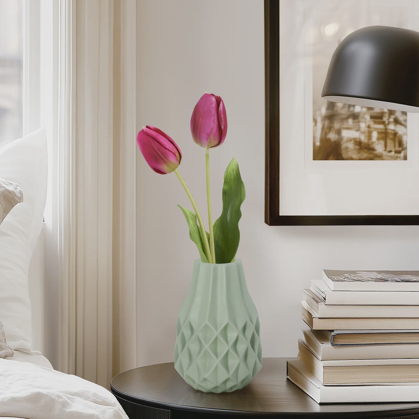 Pina Ceramic Matte Green 7.5h&quot; Bulb Vase