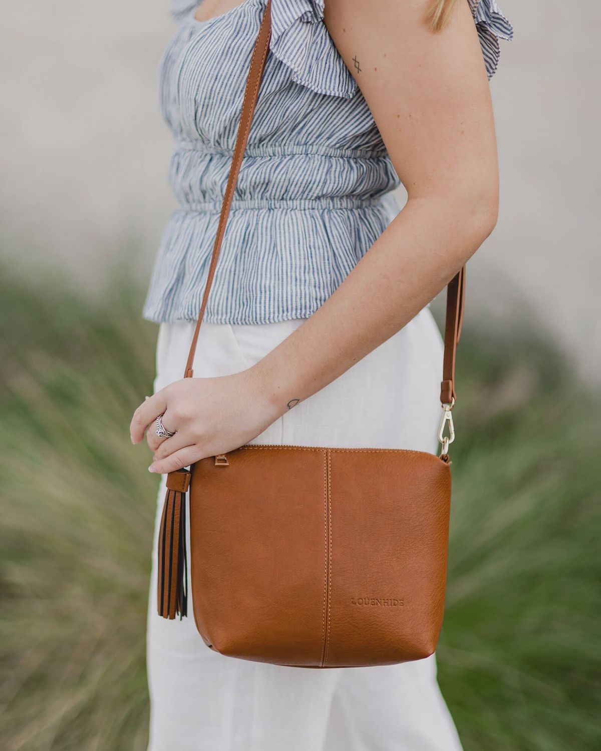 Kasey Stripe Crossbody - Tan