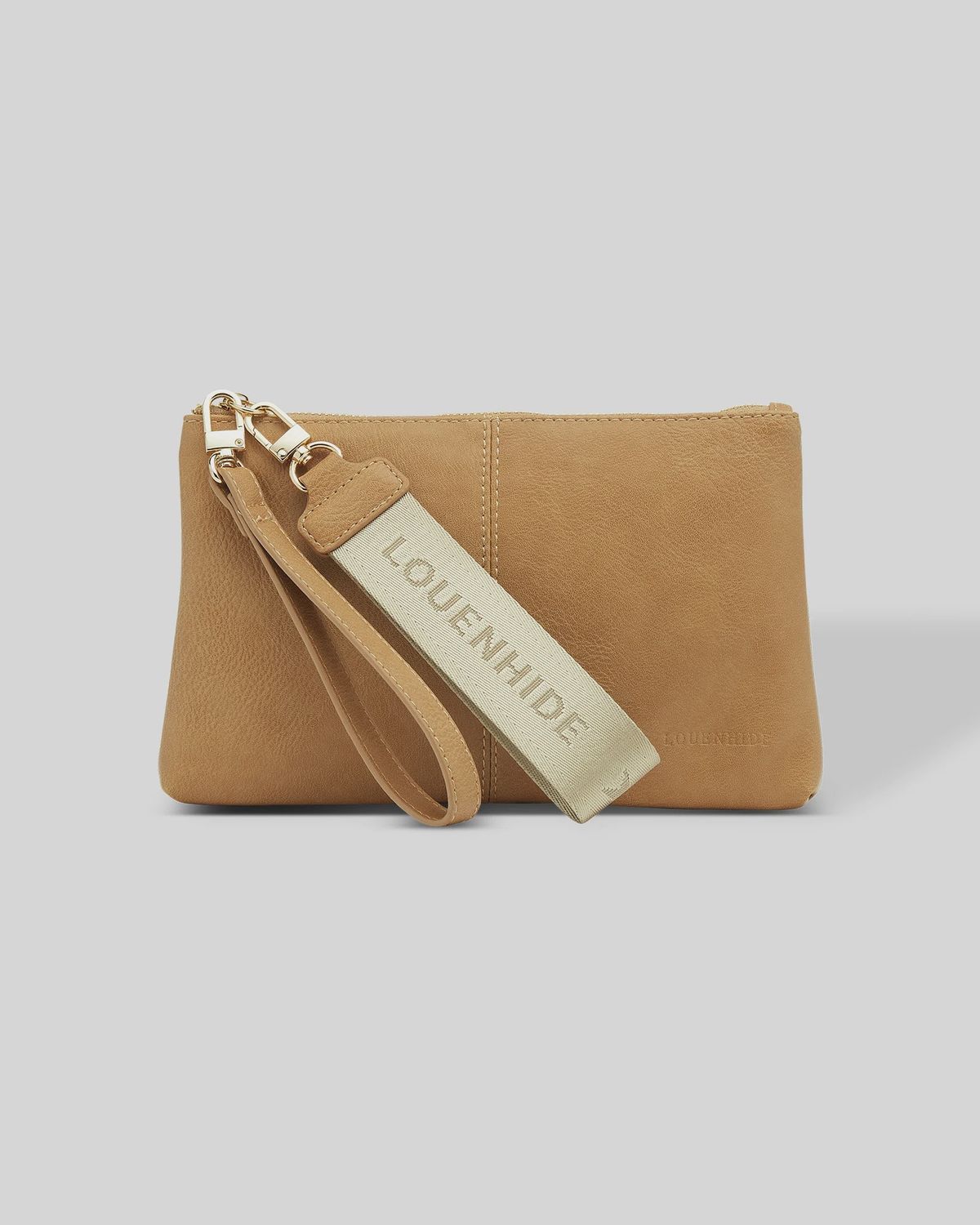 Mimi Logo Wristlet - Camel