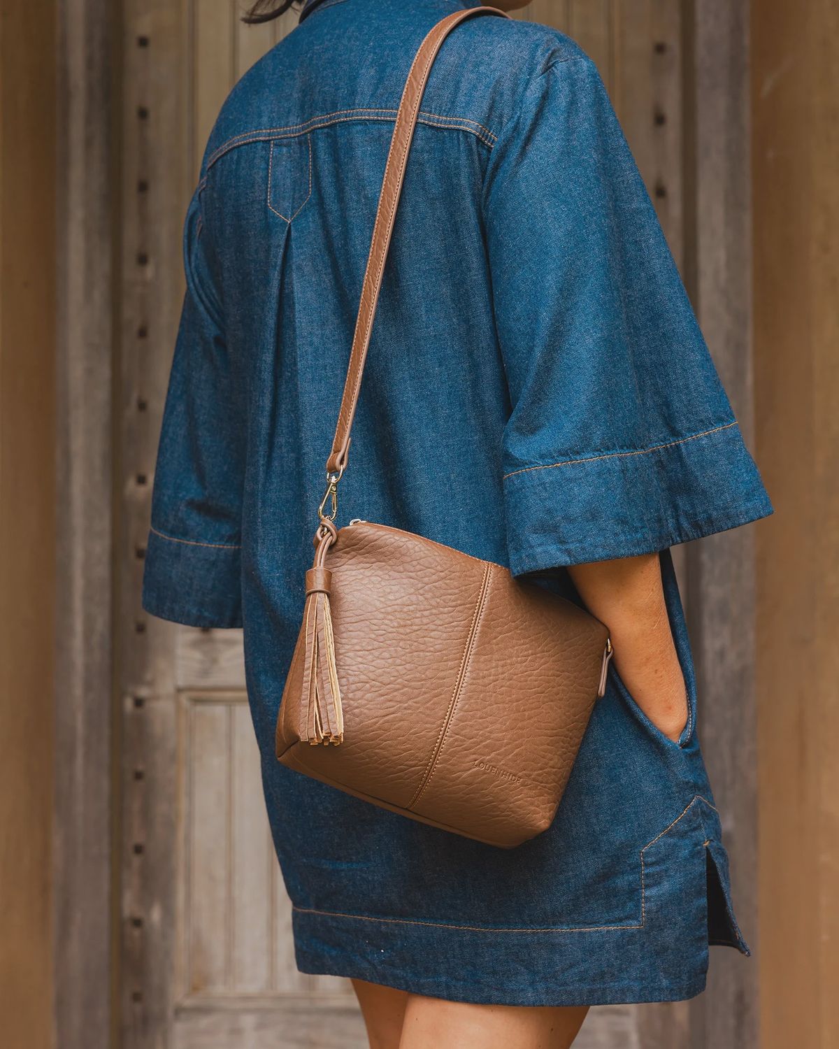Kasey Textured Crossbody Bag - Cocoa