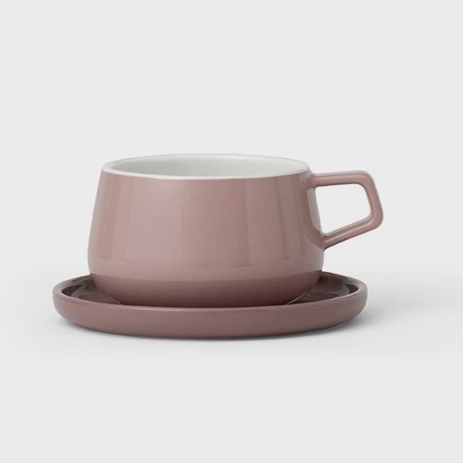 Ella Porcelain Tea/Coffee Cup &amp; Saucer - Stone Rose
