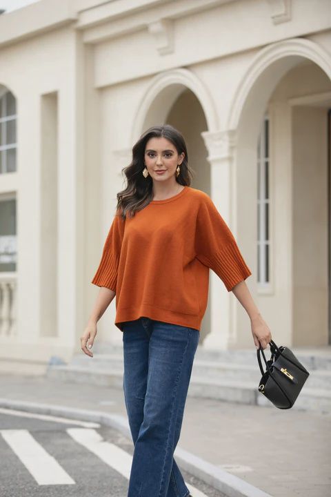 Cozy Sweater Top, Colour: Burnt Orange, Size: O/S