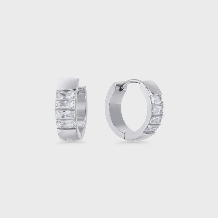 Vassani Huggie Earrings - Silver