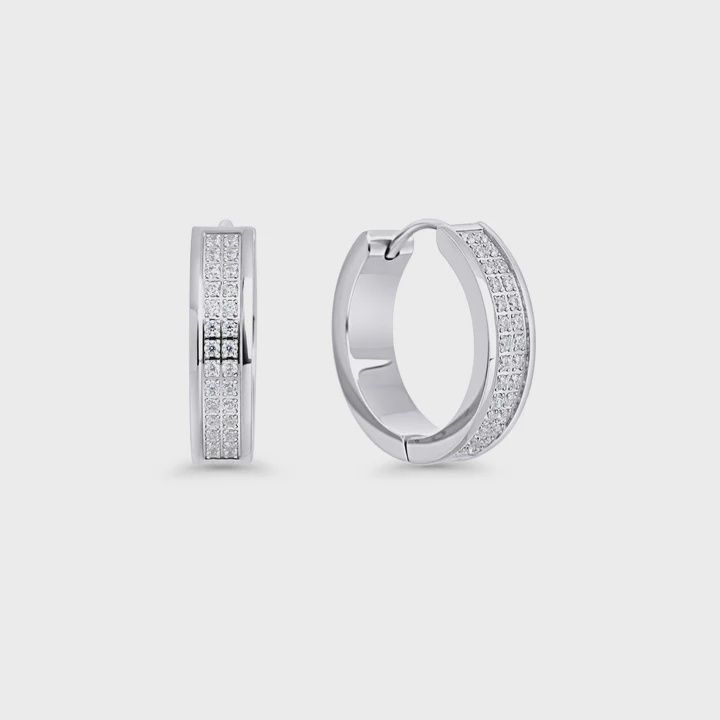 Bastia Huggie Earrings - Silver