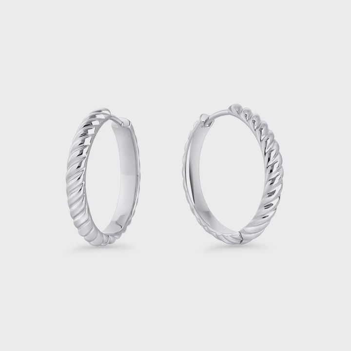 Estelle Huggie Earrings - Silver