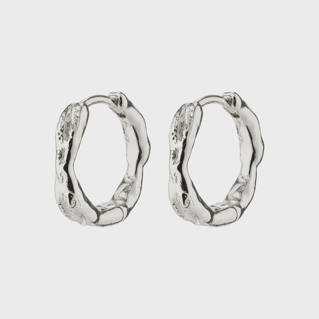 EDDY organic shaped small hoops silver-plated