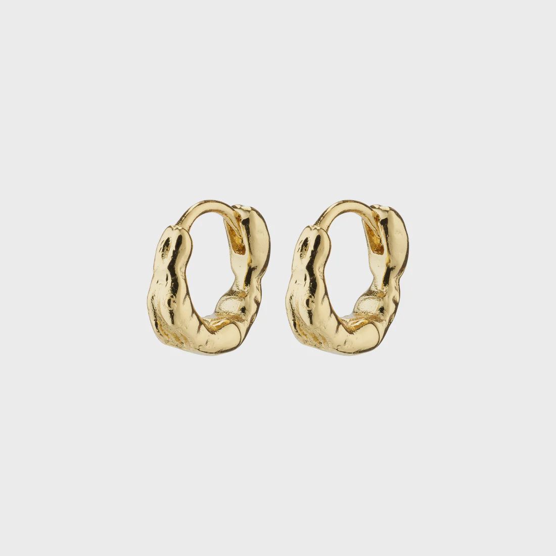 EDDY organic shaped mini huggie hoops gold-plated