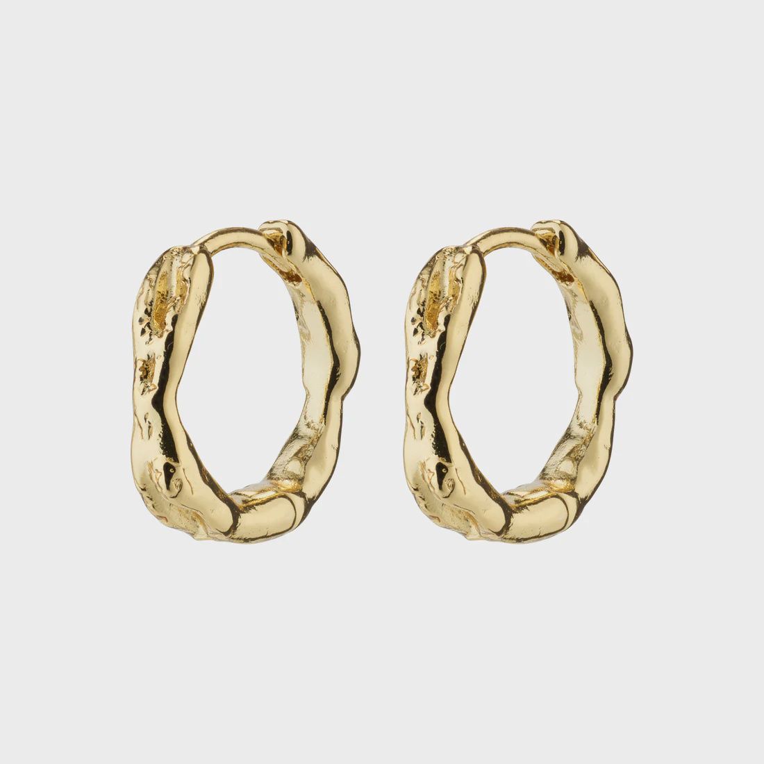 EDDY organic shaped small hoops gold-plated