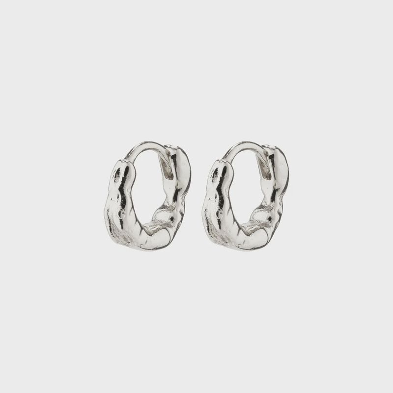 EDDY organic shaped mini huggie hoops silver-plated