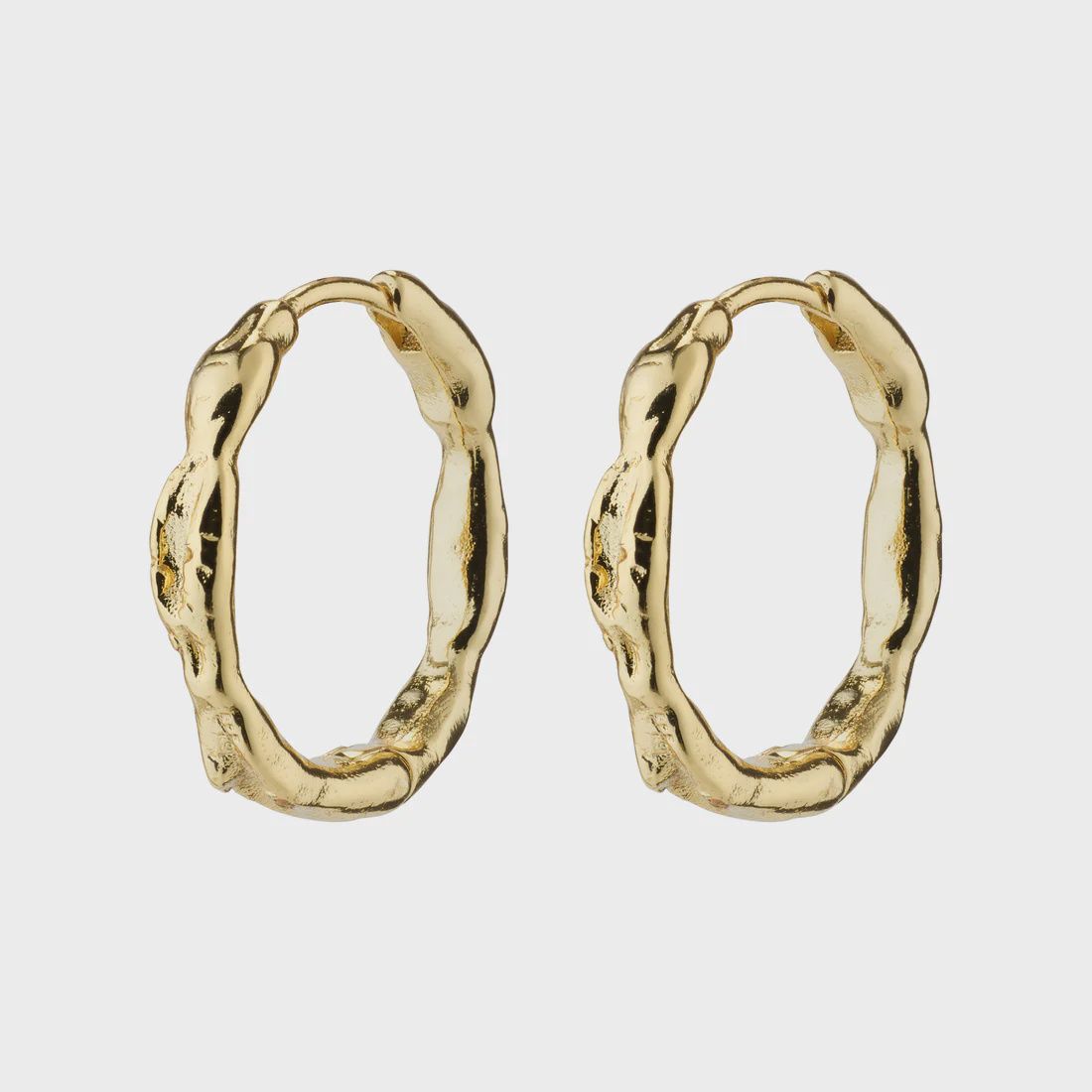 EDDY organic shaped medium hoops gold-plated
