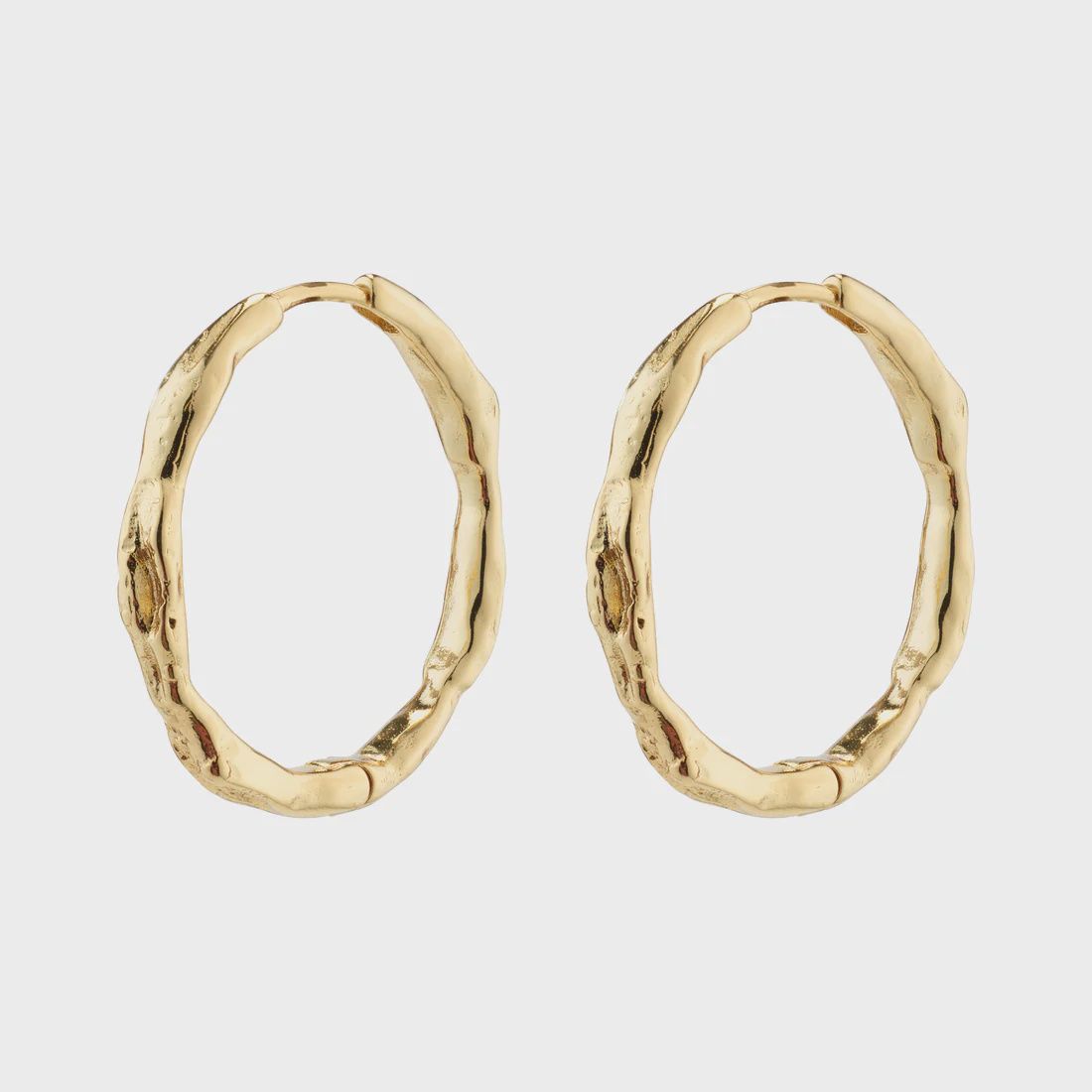 EDDY organic shaped large hoops gold-plated