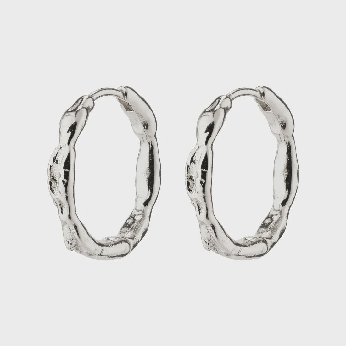 EDDY organic shaped medium hoops silver-plated