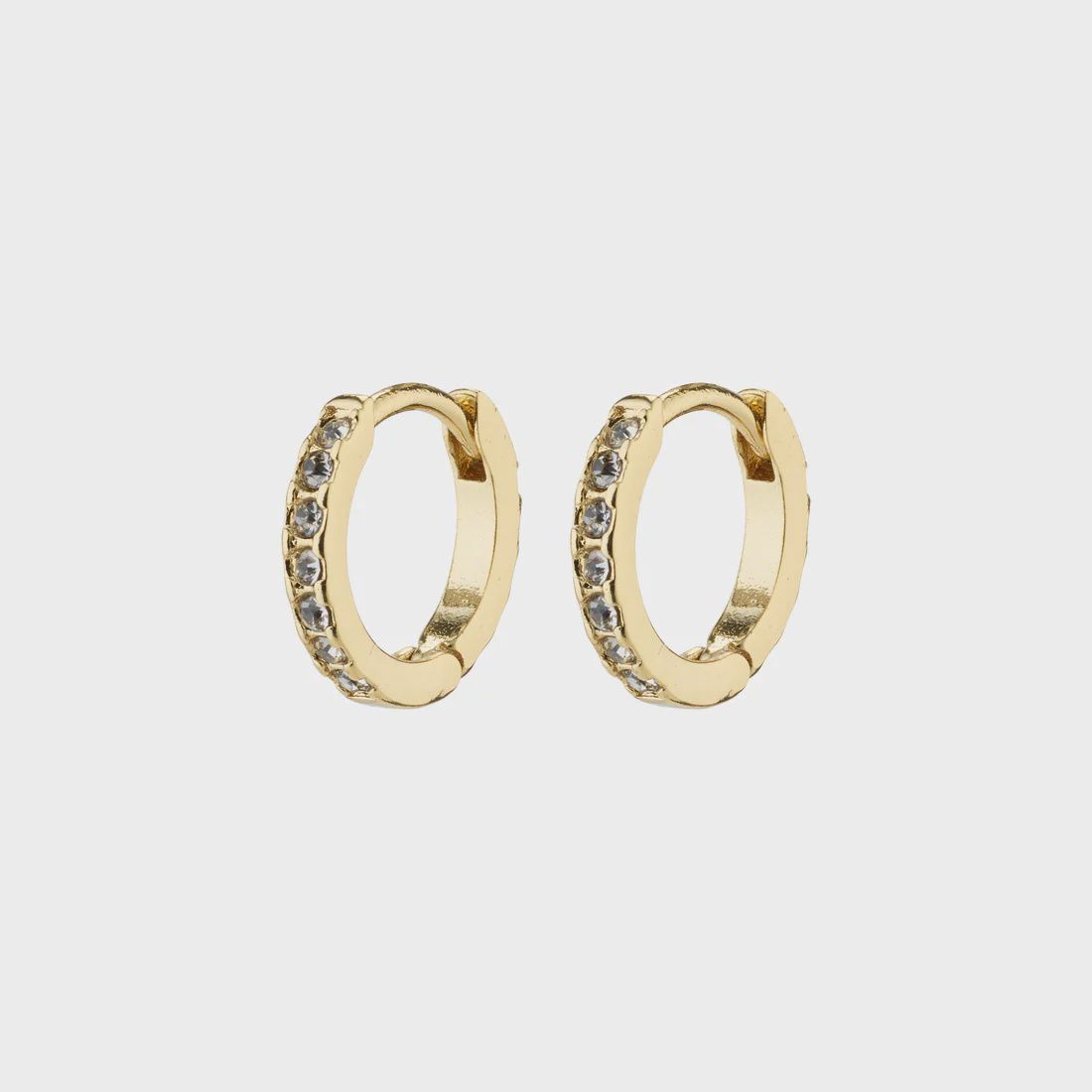 EBNA mini crystal huggie hoops gold-plated