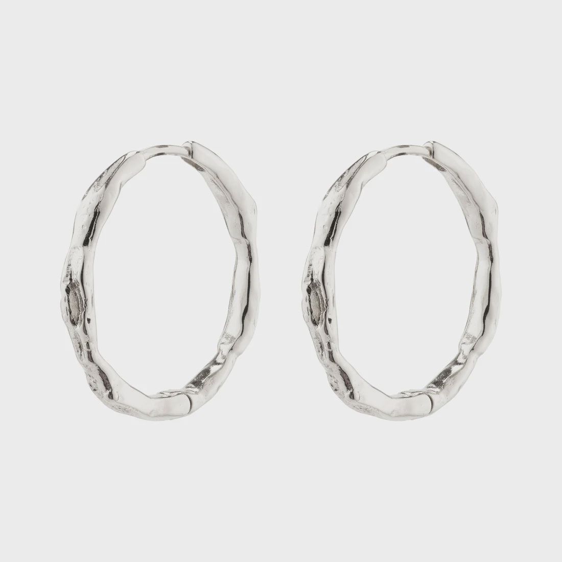 EDDY organic shaped large hoops silver-plated