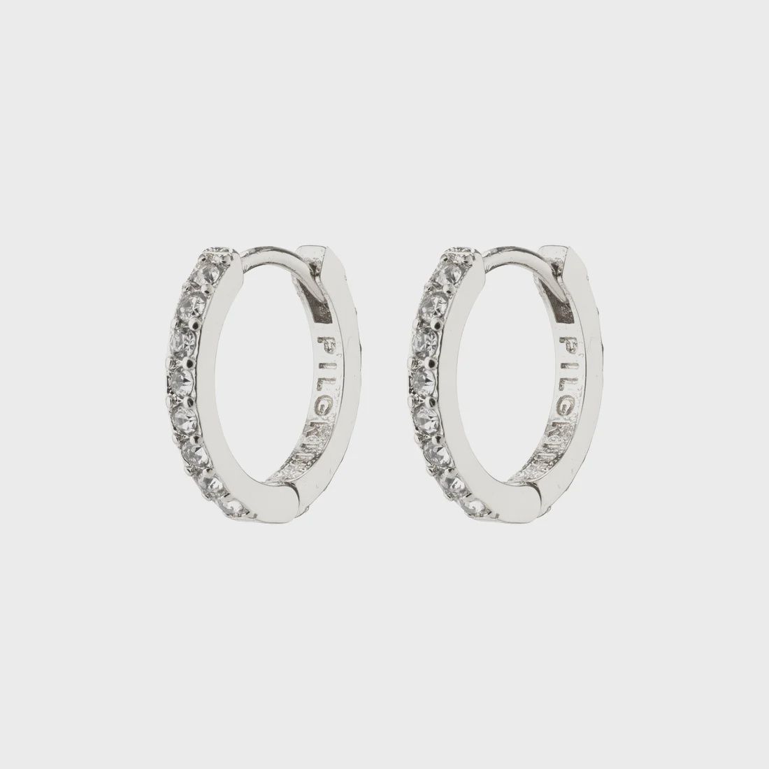EBNA small crystal hoops silver-plated