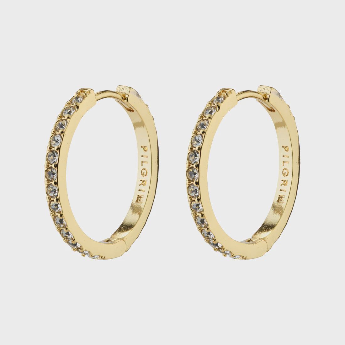 EBNA medium crystal hoops gold-plated