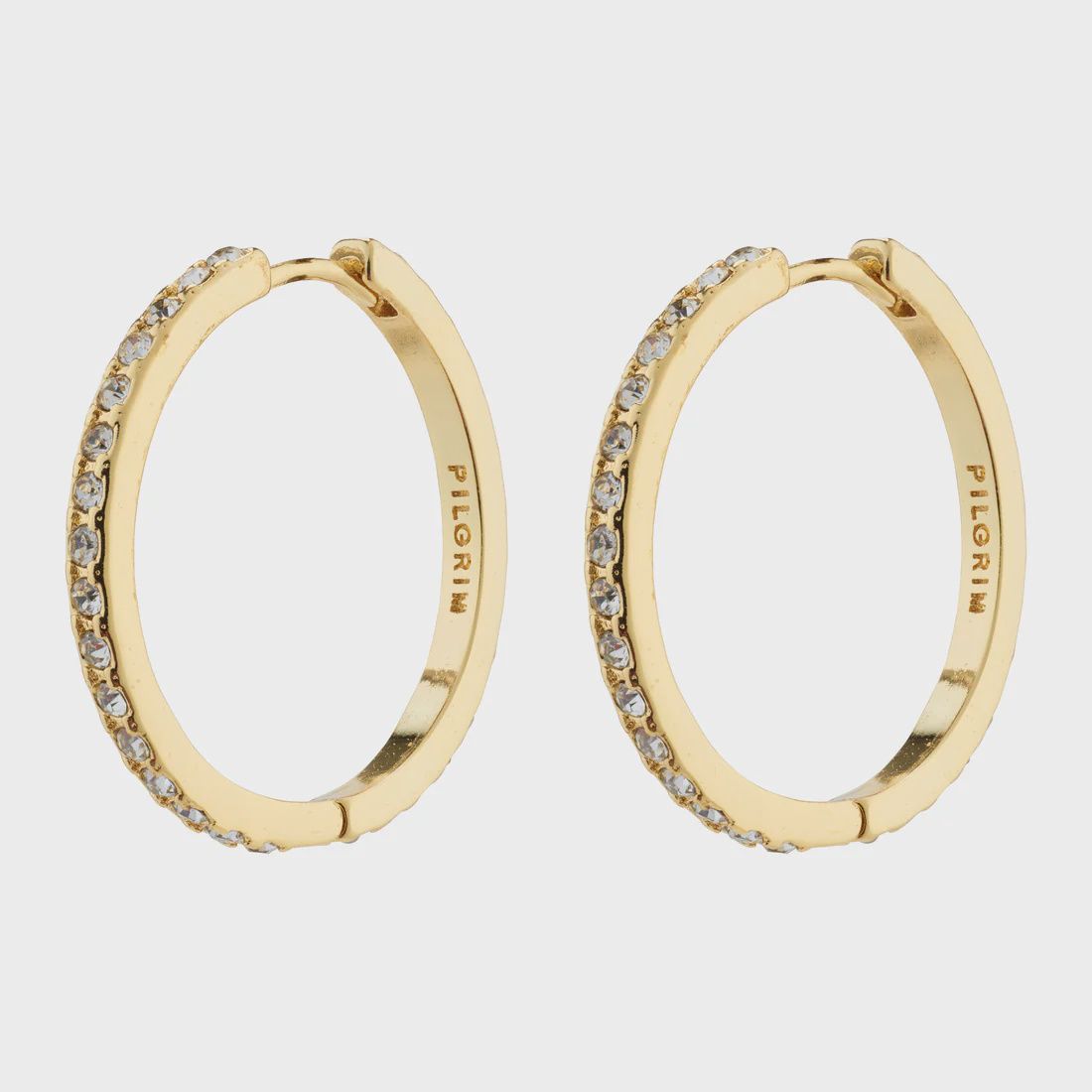 EBNA maxi crystal hoops gold-plated