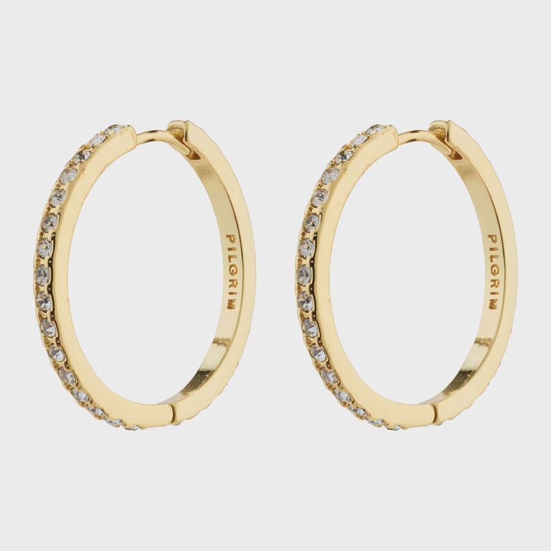 EBNA maxi crystal hoops gold-plated