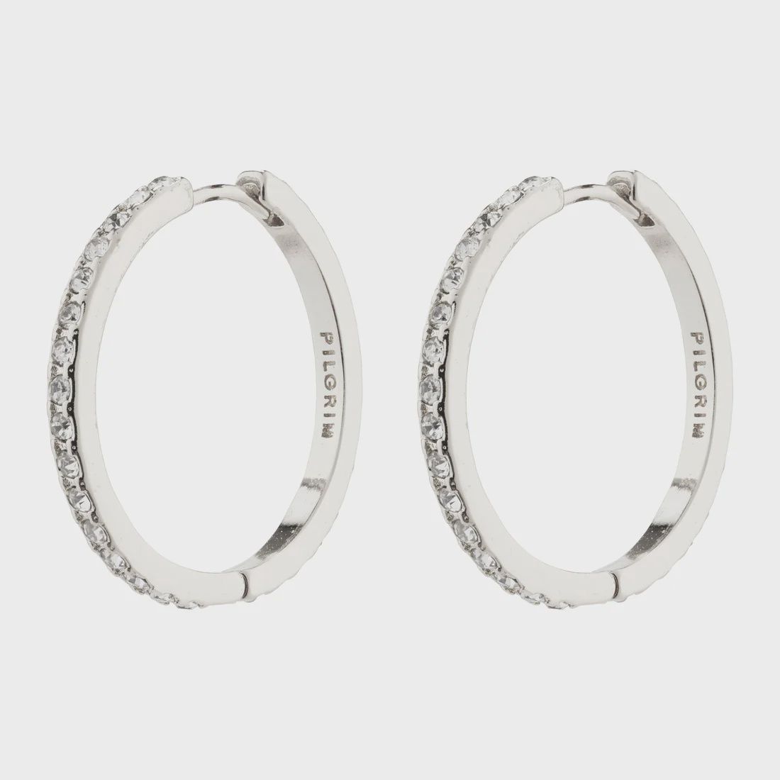 EBNA maxi crystal hoops silver-plated