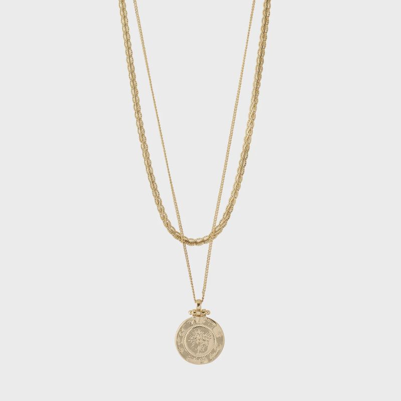 NOMAD 2-in-1 coin necklace gold-plated