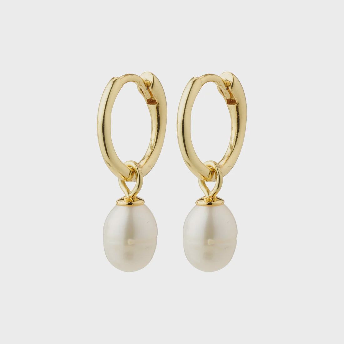 BERTHE pearl hoop earrings gold-plated