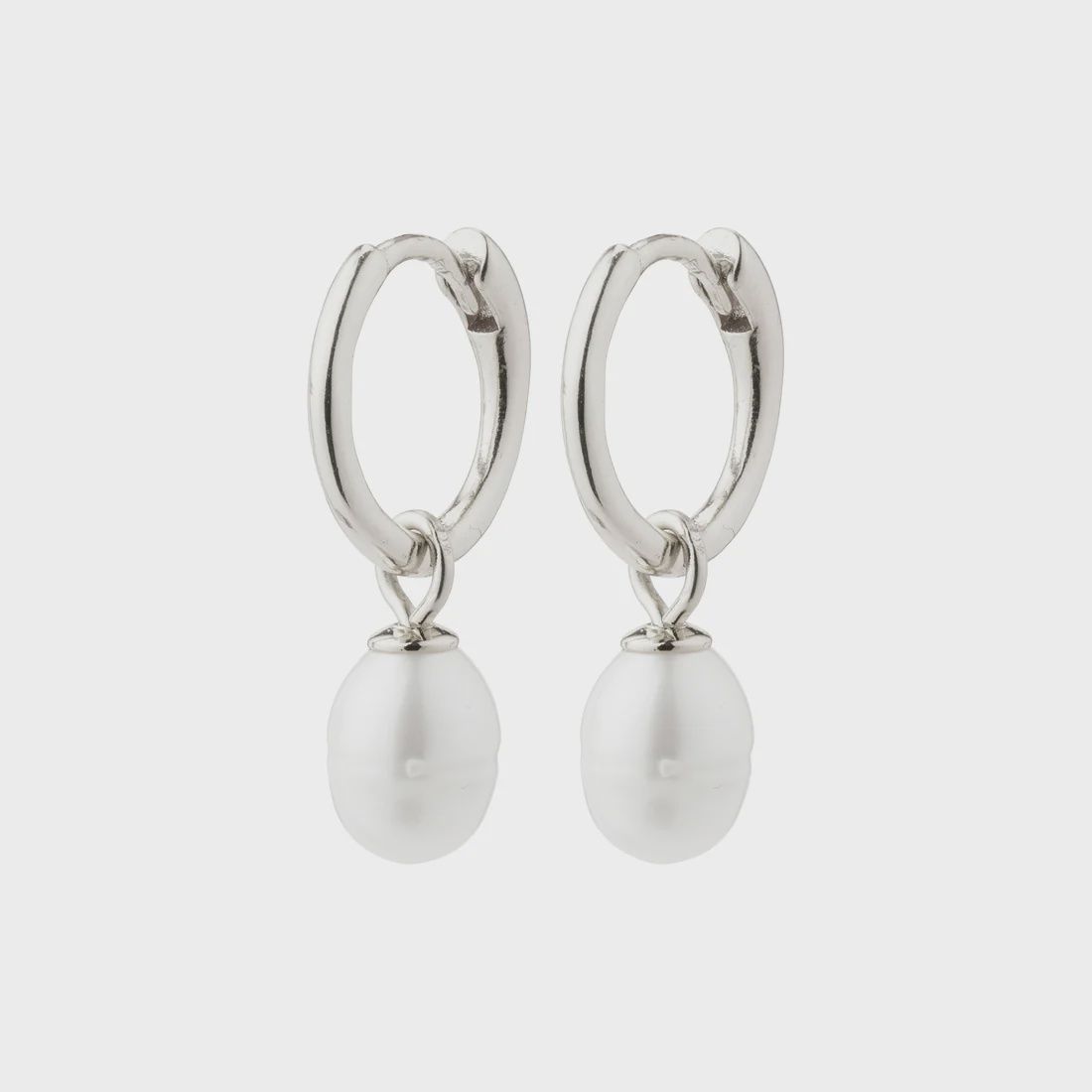 BERTHE pearl hoop earrings silver-plated