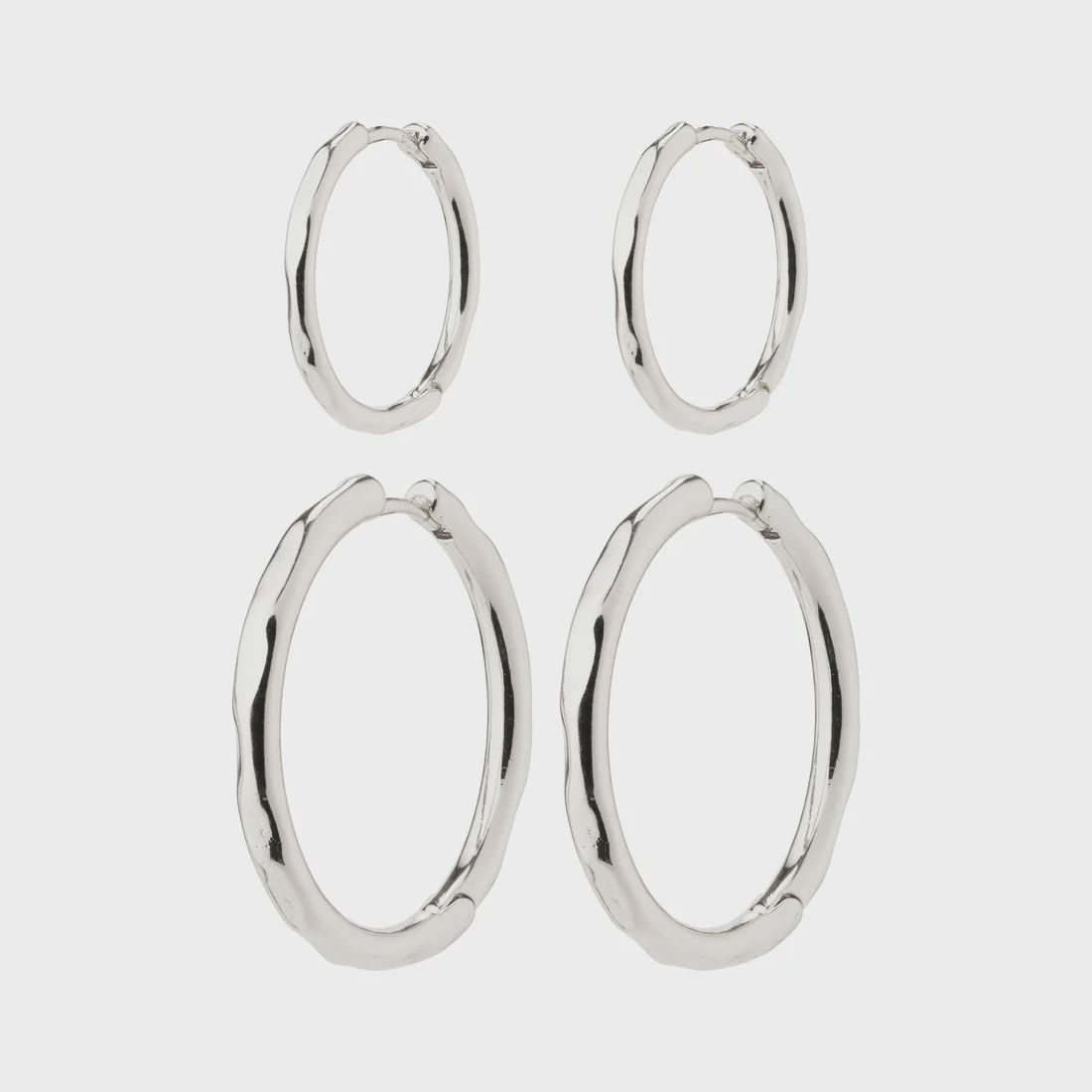 EVE hoop earrings 2-in-1 set silver-plated