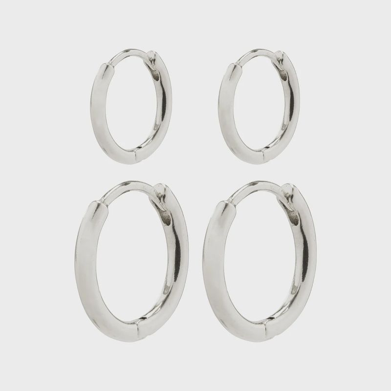 ARIELLA hoop earrings 2-in-1 set silver-plated