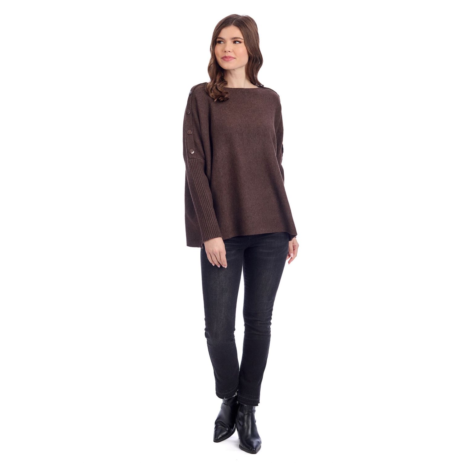 Sheffield Button Sweater, Colour: Brown, Size: O/S