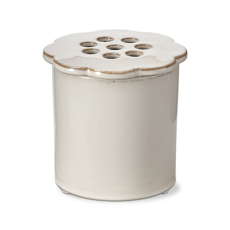 Daisy Ceramic Flower Frog Vase White - Large