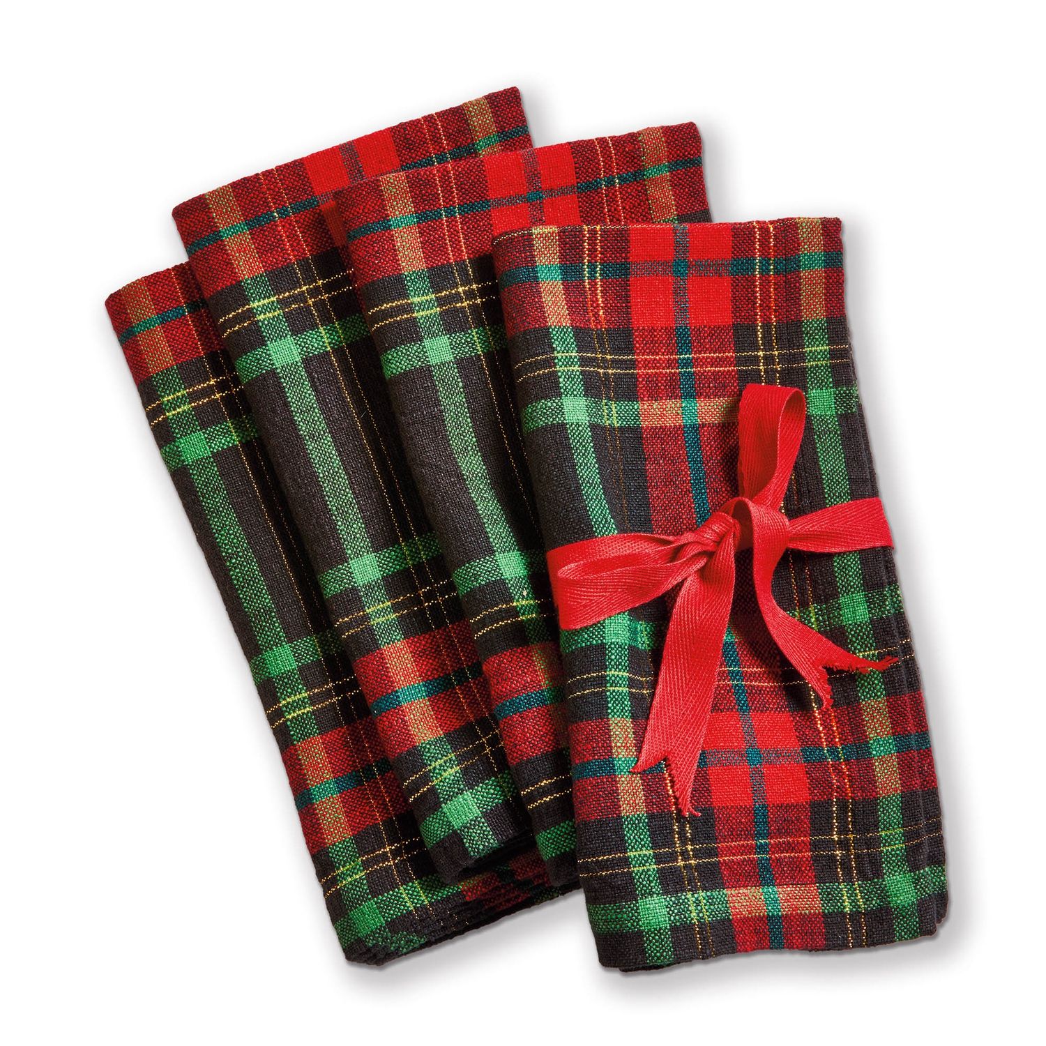 Christmas Plaid Napkin Set of 4 Red Multi