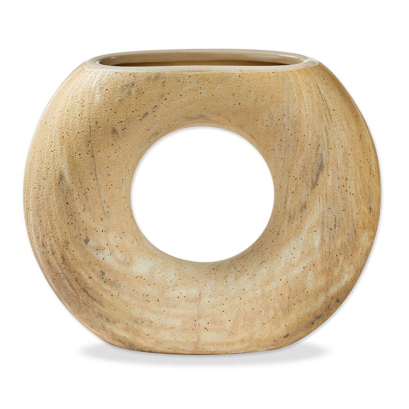Marbelized Circle Vase - Sand